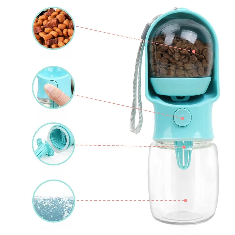 2-in-1 Pet Water & Food Bottle